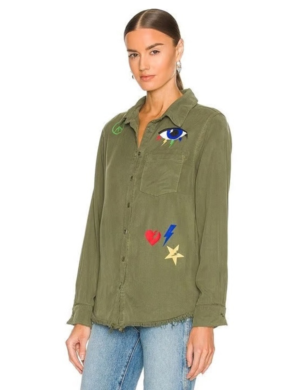 Lauren Moshi Sloane Color Punk Happy Eye Shirt